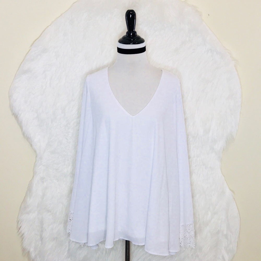 Show Me Your Mumu White Lace Embroidered Top - Picture 1 of 7